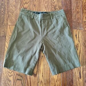 FABRIZIO GIANNI Shorts Women’s 6 Bermuda Olive Green Stretch Cotton Preppy USA